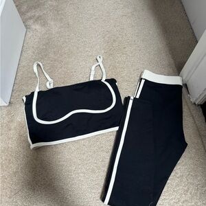 Black and White alo Activewear Set